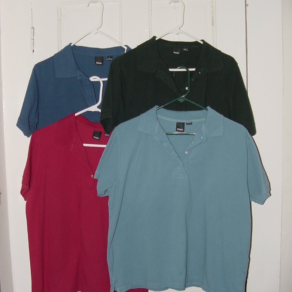 4 Reebok Polo shirts, size L